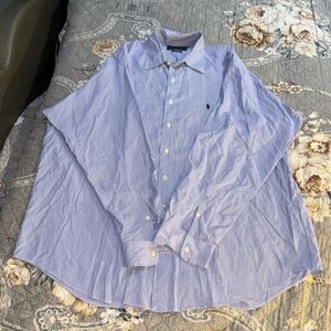 POLO BLUE PLAID COLLARED LONG SLEEVE